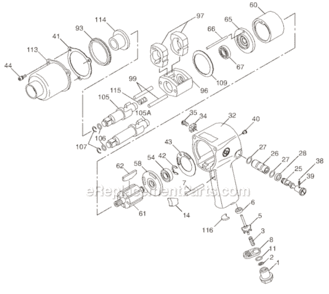 Page A Diagram and Parts List for CP7733-2 8941077332 Chicago Pneumatic Wrench